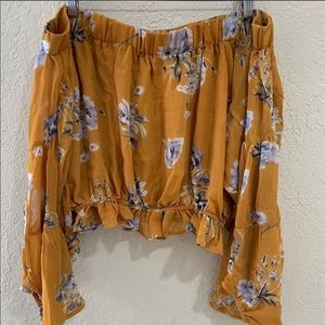 NWT Off the shoulder floral blouse with sleeves